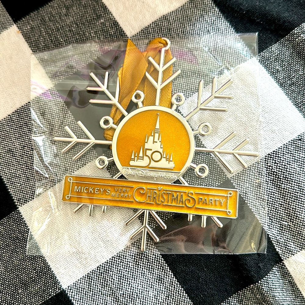 Disney Christmas Party 50th Anniversary Gold Ornament